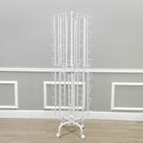 64 Adjustable Pockets Display Rack 5x7 7x5 up to 9.3 Wide X 8 Tall Cards, 1.27 deep Pockets, Double Tier Greeting Post Card Christmas Holiday Spinning Rack Stand White 10139-WHITE