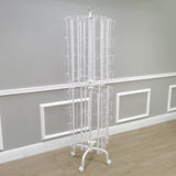 64 Adjustable Pockets Display Rack 5x7 7x5 up to 9.3 Wide X 8 Tall Cards, 1.27 deep Pockets, Double Tier Greeting Post Card Christmas Holiday Spinning Rack Stand White 10139-WHITE