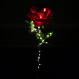 16 Lighted Red Rose Flower Artificial Love Solar Valentine Cemetery Memoriral 10140