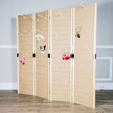 4 Panels 5 FT PegBoard Room Divider Folding Privacy Screen 10144