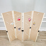 4 Panels 5 FT PegBoard Room Divider Folding Privacy Screen 10144