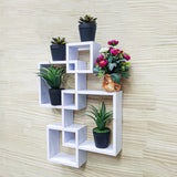 FixtureDisplays? Wall Mount Cube Set Intersecting Shelves White 10151