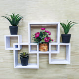 FixtureDisplays? Wall Mount Cube Set Intersecting Shelves White 10151