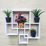 FixtureDisplays? Wall Mount Cube Set Intersecting Shelves White 10151