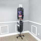 30 Pocket Mesh File Holder Magazine Rotating Rack Literature Display Floor Stand 10156