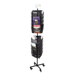 30 Pocket Mesh File Holder Magazine Rotating Rack Literature Display Floor Stand 10156