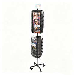 30 Pocket Mesh File Holder Magazine Rotating Rack Literature Display Floor Stand 10156