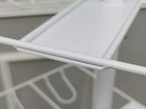 FixtureDisplays® Bucket Rotating Display Rack, White Metal Retail Rack Can Hold (but not including) 24 Plastic Clear Bin 10157