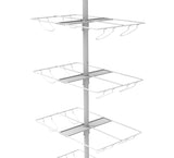 FixtureDisplays® Bucket Rotating Display Rack, White Metal Retail Rack Can Hold (but not including) 24 Plastic Clear Bin 10157