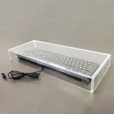 Clear Acrylic Plexiglass Keyboard Cover 20X7.8X2.5, five sided tray organizer 10160