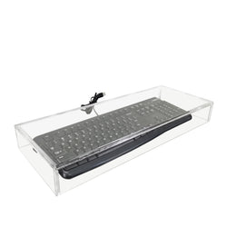 Clear Acrylic Plexiglass Keyboard Cover 20X7.8X2.5, five sided tray organizer 10160