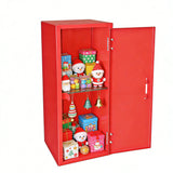 4.2X4.2X11" Red Mini Metal Locker with Key Lock Small Personal Storage Cabinet 10161-new