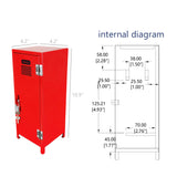 Mini Metal Locker With Key And Lock Red 4.2X4.2X11" Great For Kids Treasure Box 10161