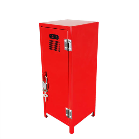 Mini Metal Locker With Key And Lock Red 4.2X4.2X11