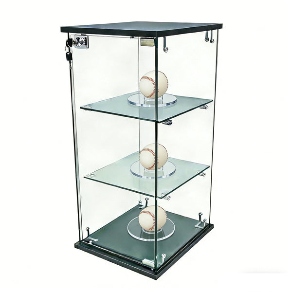 12.3X14.3X27" Clear Glass Showcase 3-Tier Countertop Display Collectible Bakery 10162