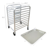 Foodservice Speed Rack Commercial Aluminum 10-Tier Sheet Pan Storage Display 10163+20X10164-13X18