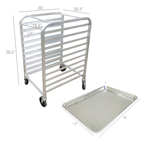 10-Tier Sheet Pan Rack, 3″ Spacing, Aluminum