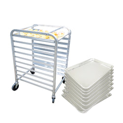 Foodservice Speed Rack Commercial Aluminum 10-Tier Sheet Pan Storage Display 10163+10X10164-18X26