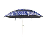 87" White Blue Outdoor Umbrella Adjustable Height Patio Sidewalk Vending Shop 10165-UMBRELLA