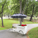 24" Tire 90 X 51.5 X 41" Vending Trike Mobile Food Beverage Bike Cart Umbrella 10165