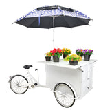 24" Tire 90 X 51.5 X 41" Vending Trike Mobile Food Beverage Bike Cart Umbrella 10165