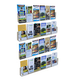Acrylic Literature Rack Wall-mount Magazine Holder 12/24 Pockets in 2 Panels 10166