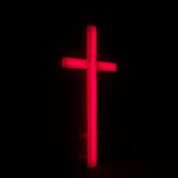 FixtureDisplays® 27.9x2x60" Red Plexiglass LED Lighted Cross - Sign-Church Decor 10167
