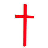 FixtureDisplays? 27.9x2x60 Red Plexiglass LED Lighted Cross - Sign-Church Decor 10167