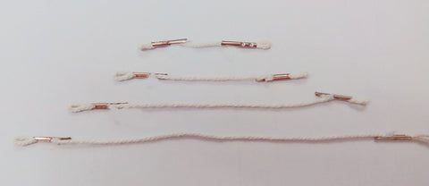 8 Dual-End Looped White Cotton Cord Barbed Cord Loop Band with Metal Barbs 100PK 101709
