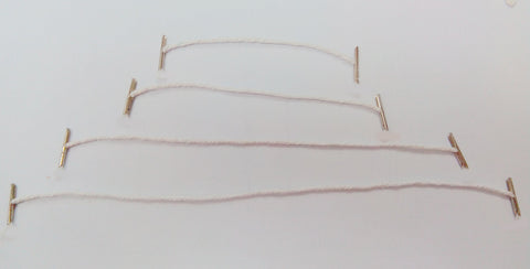 10 Dual-End White Cotton Cord Barbed Cord Band with Metal Barbs 100PK 101714