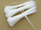 3 100PK White Network Cable Cord Wire Tie Strap Zip Tie Nylon101720