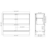 48X38X18" Half Vision Glass Showcase Wood Cabinet Floor Stand Retail Collector 10172