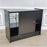 48X38X18" Half Vision Glass Showcase Wood Cabinet Floor Stand Retail Collector 10172
