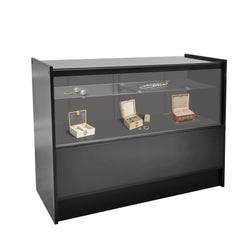 48X38X18" Half Vision Glass Showcase Wood Cabinet Floor Stand Retail Collector 10172