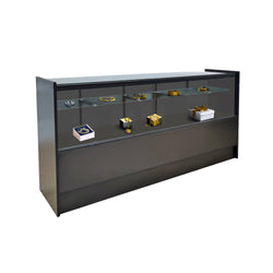 70X38X18" Half Vision Glass Showcase Wood Cabinet Floor Stand Retail Collector 10173