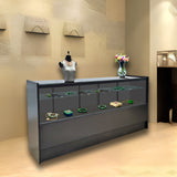 70X38X18" Half Vision Glass Showcase Wood Cabinet Floor Stand Retail Collector 10173