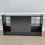 70X38X18" Half Vision Glass Showcase Wood Cabinet Floor Stand Retail Collector 10173
