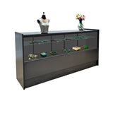 70X38X18" Half Vision Glass Showcase Wood Cabinet Floor Stand Retail Collector 10173