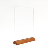 5x7" Acrylic Sign Holder T Shape Clear Picture Frame Wood Base CountertopDisplay 10175-5x7 T-24PK