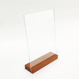 8.5X11" Acrylic Sign Holder Slant/Vertical Design Wood Countertop Literature 10176-8.5x11 L