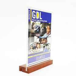 8.5X11" Acrylic Sign Holder Slant/Vertical Design Wood Countertop Literature 10176-8.5x11 L-24PK
