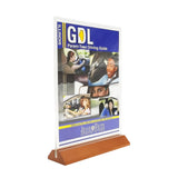 8.5X11" Acrylic Sign Holder Clear Picture Frame Wood Base Letter Size Literature 10177-8.5x11 T-24PK