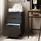 20X24X18" Filing Cabinet Legal Letter Size Night Stand Black Wood Office Home 10184