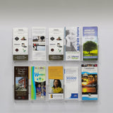 10-Pocket Wallmount Literature Holder Tri-fold 4X9.5 Brochure Leaflet 22X16X1.3 10187