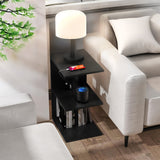 12X14X24" Compact Night Stand Side Table USB 110V C Power Charging Strip 10189