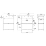 23X11.5X23" Narrow Side Table Night Stand USB Ports and Outlets for Small Spaces 10190