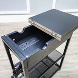 23X11.5X23" Narrow Side Table Night Stand USB Ports and Outlets for Small Spaces 10190