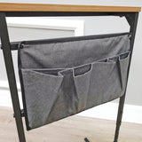 16X11.6X28-32" C Shaped Small Sofa Side Table w/ Storage Bag & Metal Frame 10191
