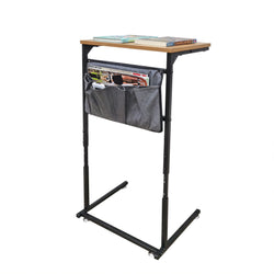 16X11.6X28-32" C Shaped Small Sofa Side Table w/ Storage Bag & Metal Frame 10191