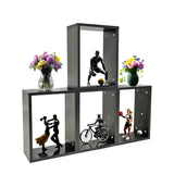 14X6X10" Wood Frame Organizer w/ 4 Boxes Stackable Slot Nuts Bolts Accessories 10193+4XUPS SMALL BOX